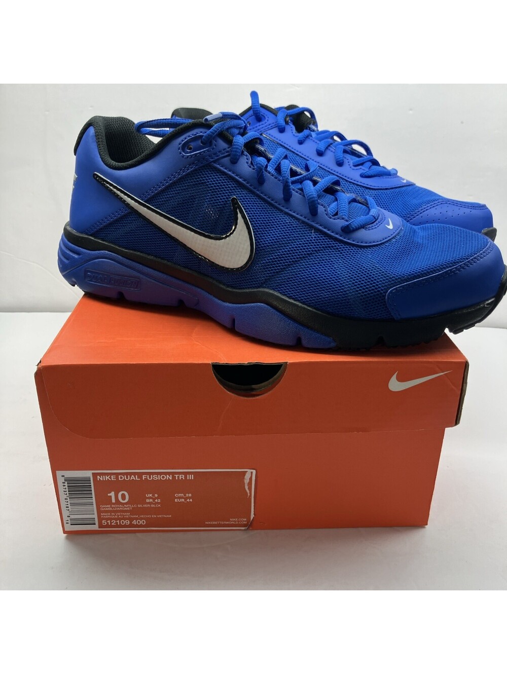 Nike Dual Fusion TR 3 Royal Mens Sneakers 512109-400 Size 10 NEW